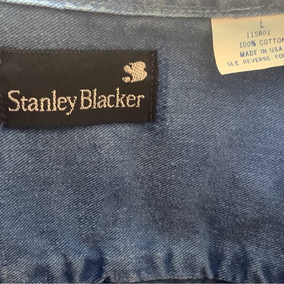 Handsome, versatile Stanley Blacker Denim button up shirt with a pen pocket! S-L - Picture 5 of 8
